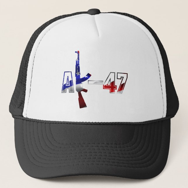 Casquette AK-47 AKM Assault Rifle Logo Rouge Blanc Et Bleu.p (Devant)