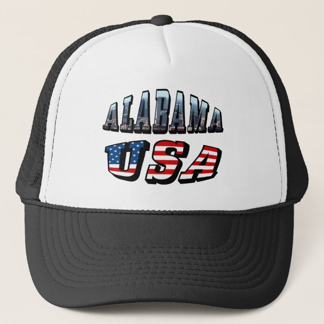 Casquette Alabama Photo et USA Flag Font (Devant)