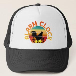 CASQUETTE ALARME HORLOGE VINTAGE MATIN ROOSTER POULET