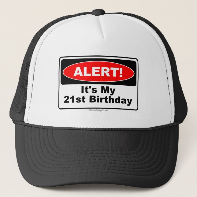 Casquette ALERTE de 21 cadeaux d'anniversaire ! Son mon (Devant)