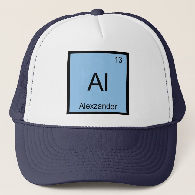 Casquette Alexzander Nom Chimie Élément Tableau Périodique (Devant)