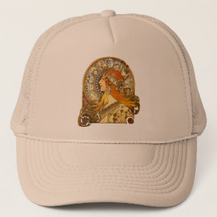 Casquette Alfonse Mucha Zodiac Art nouveau femme