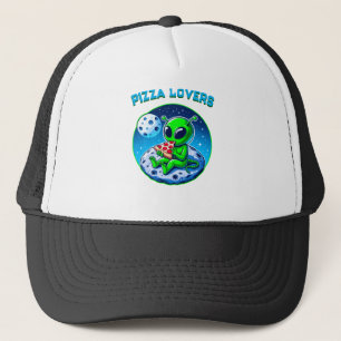 Casquette Alien amoureux de la pizza sur la Lune Cosmic am