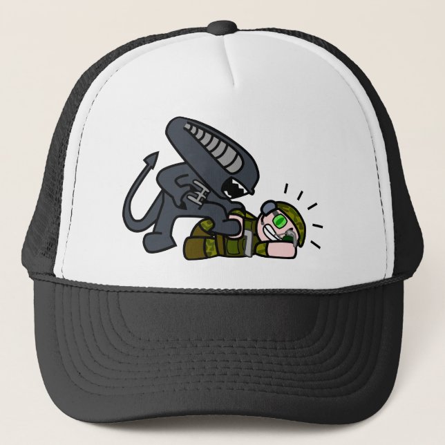 Casquette Alien contre soldat 2 (Devant)