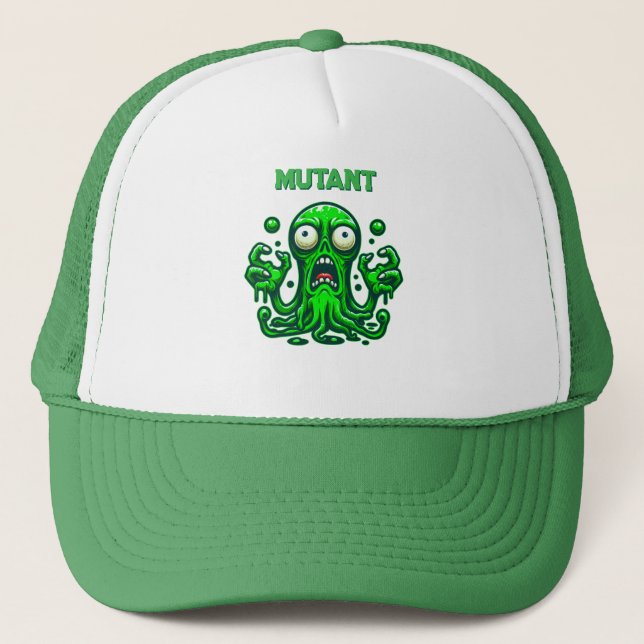 Casquette Alien Zombie déplaisant - Monstre Vert Neon (Devant)