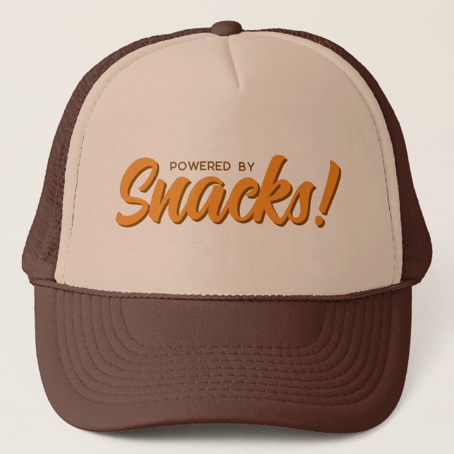 Casquette Alimenté par des snacks, rose drôle (Devant)