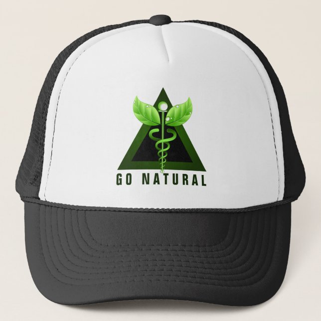 Casquette Aller Natural Therapy Green Caduceus Icon Symbole (Devant)
