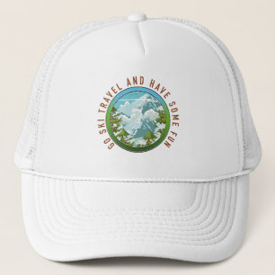Casquette Aller skier voyager et s'amuser logo de voyage.