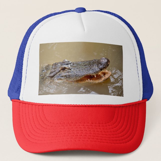 Casquette Alligator d'Amérique avec la gueule ouverte (Devant)