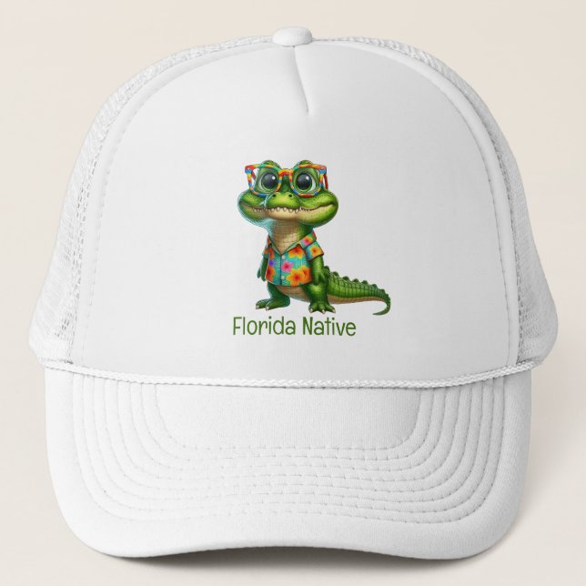 Casquette Alligator en chemise tropicale (Devant)