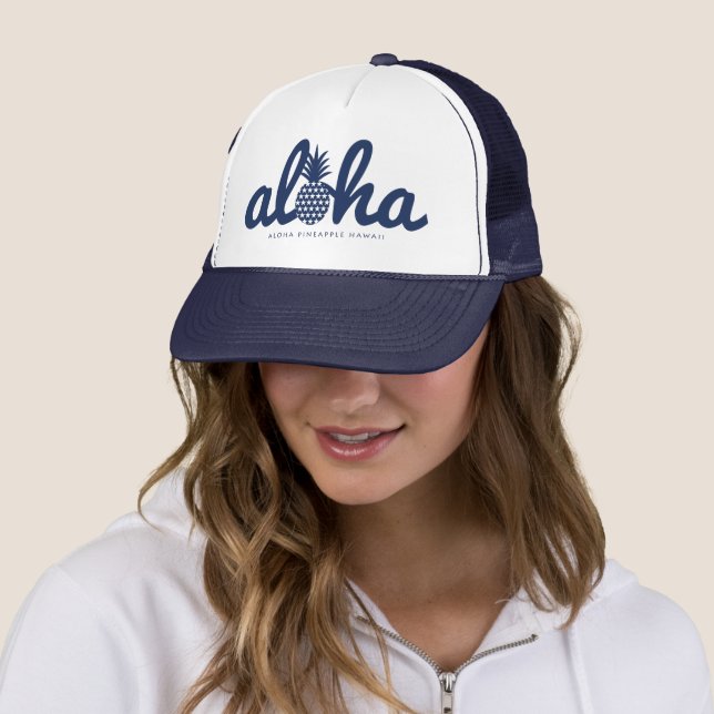 Casquette Aloha ananas LogoColor-Navy (En situation)