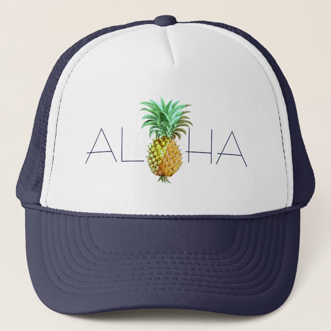 Casquette Aloha Avec PineApple Illustration Vintage (Devant)