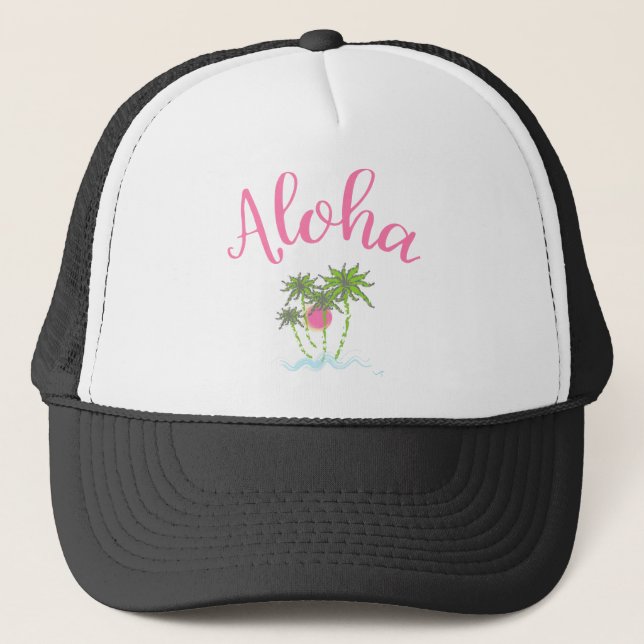 Casquette Aloha-Beaches Hawaiian Style Vacances Cool (Devant)