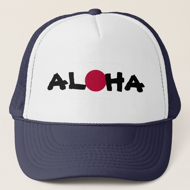 Casquette Aloha drapeau japonais d'Hawaï Soleil Levant (Devant)