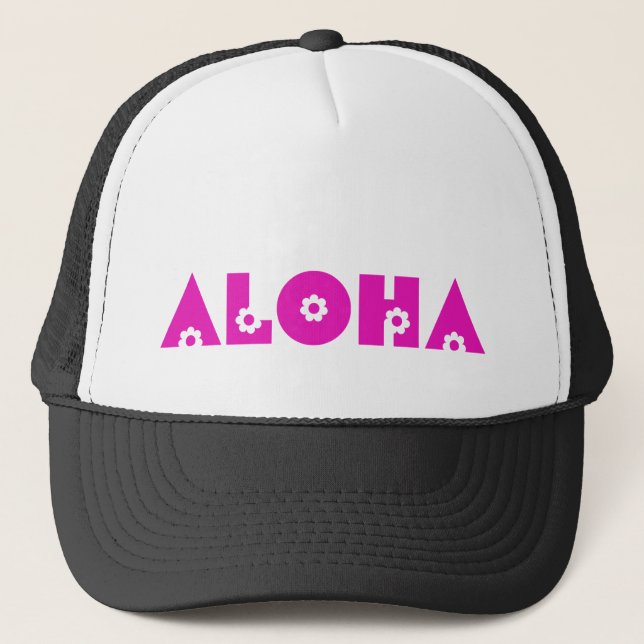 Casquette Aloha en fleurs roses (Devant)
