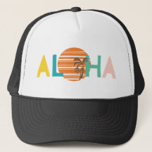 "Aloha" Hawaiian Multicolor Beach Sunset Palm Tree