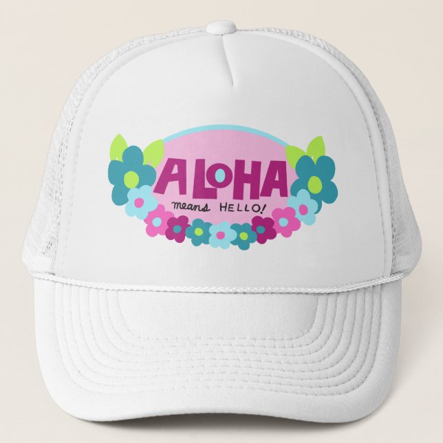 Casquette Aloha Signifie Bonjour Trucker Chapeau (Devant)