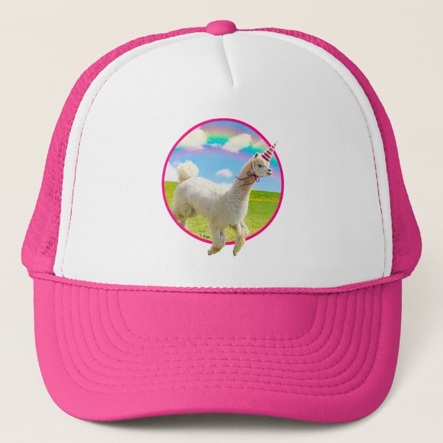 Casquette Alpaca Unicorne sous ciel ciel (Devant)