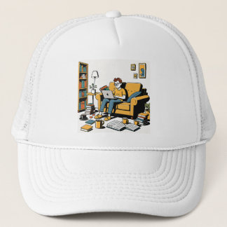 Casquette Amateur de livres sur le canapé