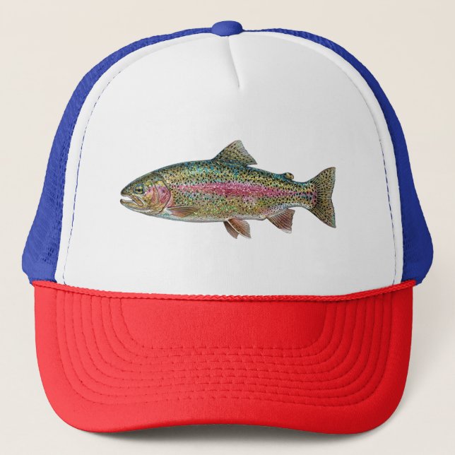 Casquette Amateur de pêche - Conception de pêche à la truite (Devant)