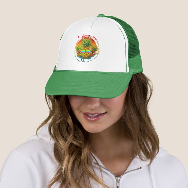 Casquette Ambiance d'été drôle à l'ananas (En situation)