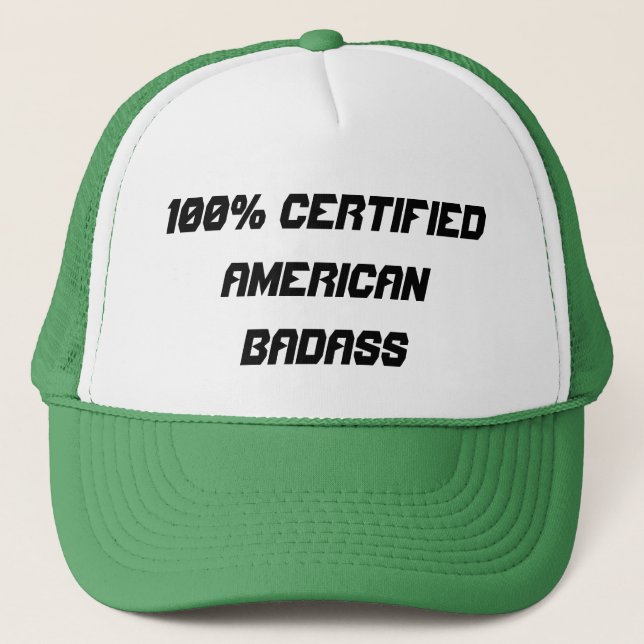 Casquette Américain certifié par 100% Badass (Devant)