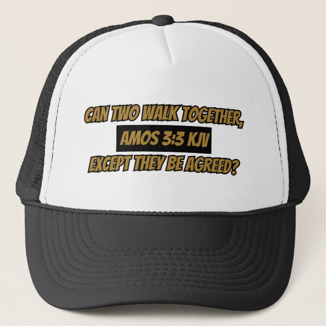 Casquette Amos 3:3 KJV Bible Verse Écriture (Devant)