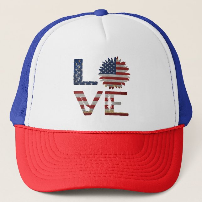 CASQUETTE AMOUR 4 JUILLET CADEAU PATRIOTIQUE (Devant)
