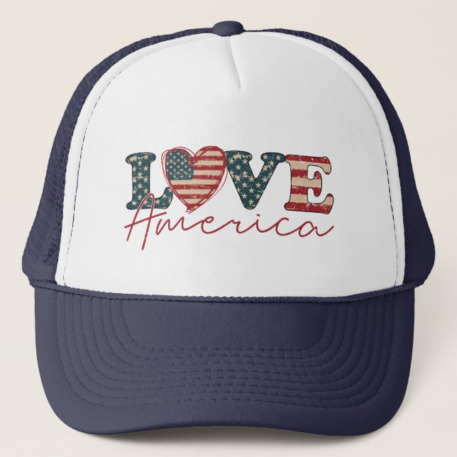 Casquette Amour Amérique Fête de l'Indépendance (Devant)