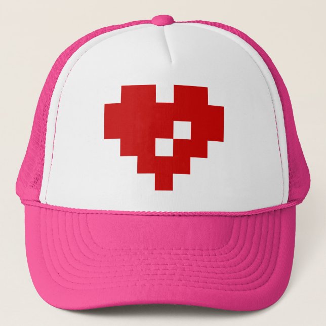 Casquette Amour de bit du coeur 8 de pixel (Devant)