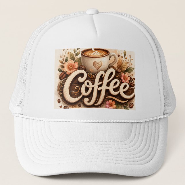 Casquette Amour de café floral (Devant)