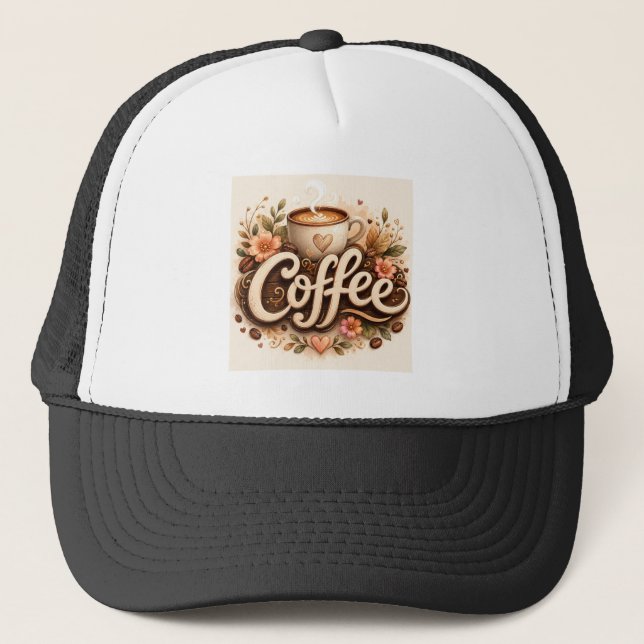 Casquette Amour de café floral (Devant)