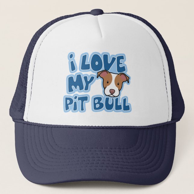 Casquette Amour de Kawaii I mon pitbull (Devant)