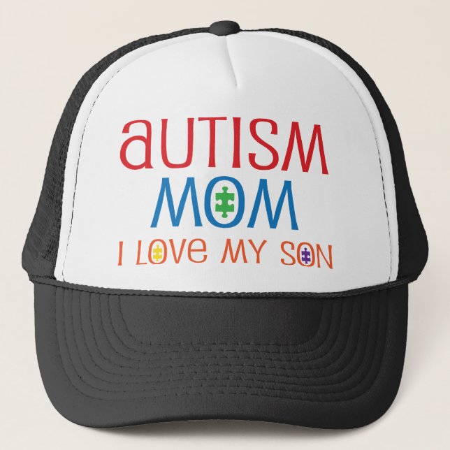Casquette Amour de la maman I d'autisme mon fils (Devant)