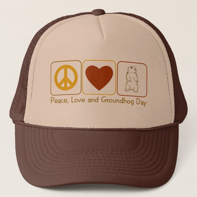 Casquette Amour de paix et jour de Groundhog (Devant)