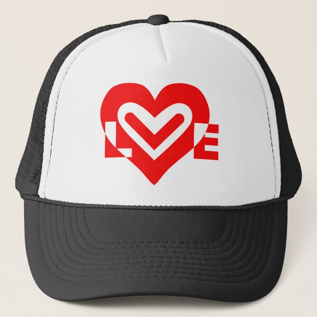 Casquette Amour en rouge (Devant)