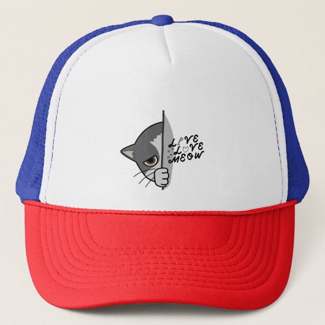 Casquette amour miow design amoureux des chats #catlover #ca (Devant)