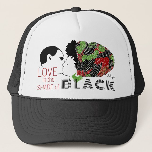 Casquette AMOUR NOIR en VERT & ROUGE (Devant)
