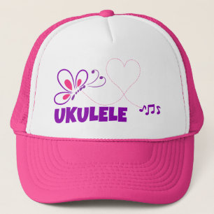 Casquette Amour Ukulele Rose Papillon Violet Cœur