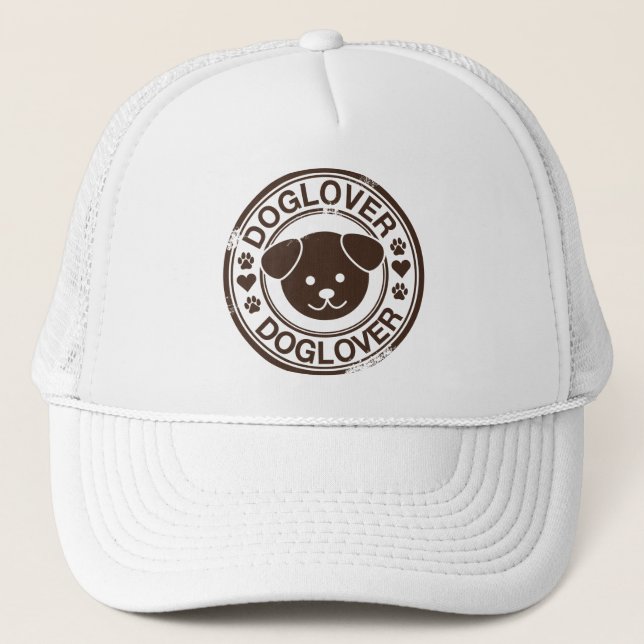 Casquette Amoureux des chiens avec le visage de chiot (Devant)