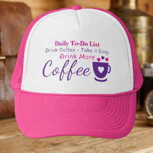 Casquette Amoureux du café, prenez ça cool rose