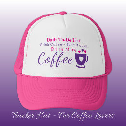 Casquette Amoureux du café, prenez les choses calmement rose