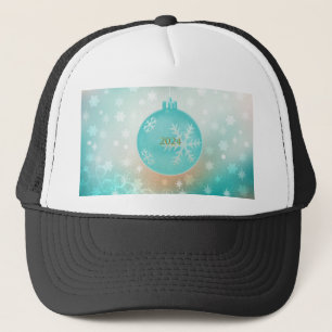 Casquette Ampoule de Noël bleu clair festive avec l'année 20