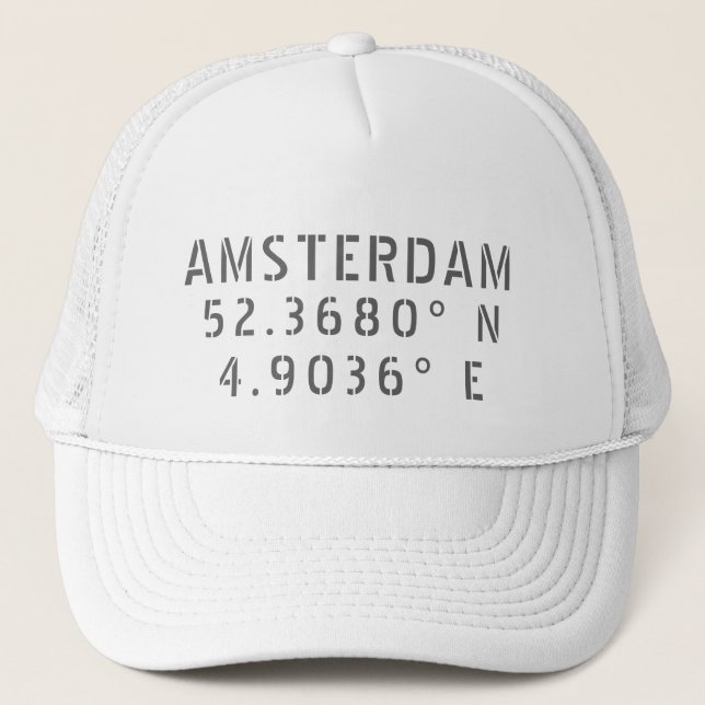 Casquette Amsterdam Latitude Longitude (Devant)