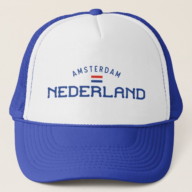 Casquette Amsterdam Nederland (Pays-Bas) en détresse (Devant)