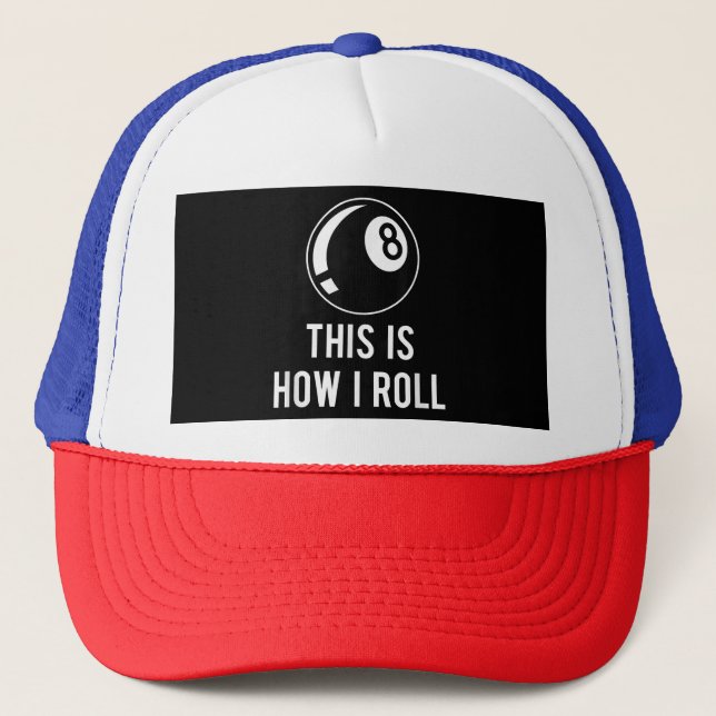 Casquette Amusant Billard Design Pour Les Joueurs De Billard (Devant)