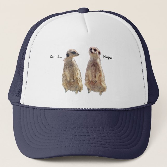 Casquette Amusant, mignon meerkats en conversation (Devant)
