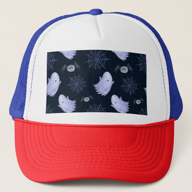 Casquette Amusant Motif d'Halloween Spider Fantôme. (Devant)