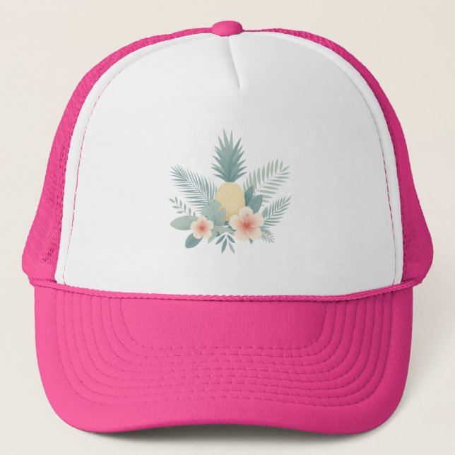 Casquette Ananas floral & Hawaiian (Devant)