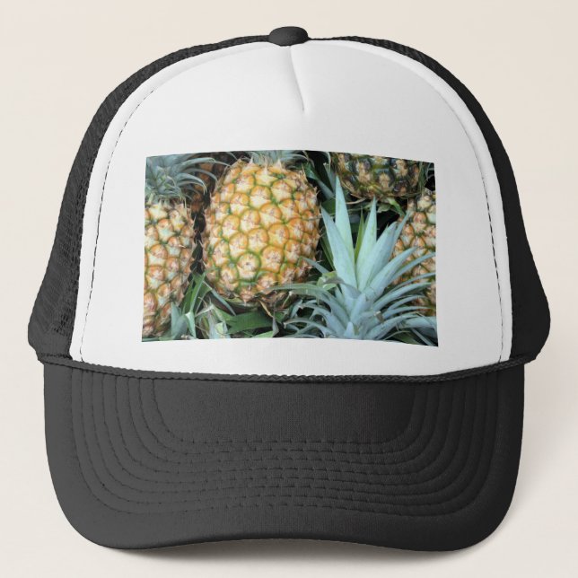 Casquette Ananas hawaïens de Teal, verts et d'or (Devant)